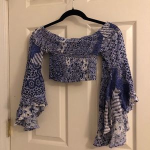 NWOT Blue Crop Top